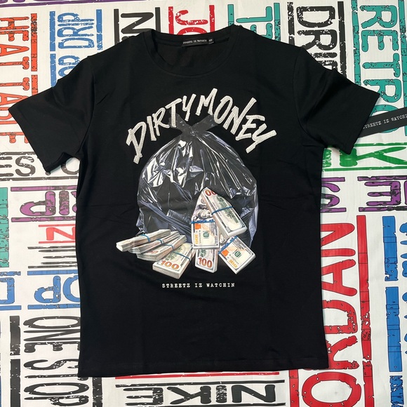 Dirty money graphic tee Sz various black - Picture 2 of 3
